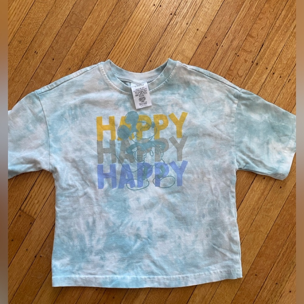 Disney boxy tie dye Mickey Mouse t shirt boys girls size 4 90’s kids graphic